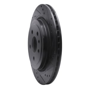 Cadillac CTS Brake Rotor (1) - Rear Right - R1 Concepts - Drilled & Slotted - Black - `08-`14